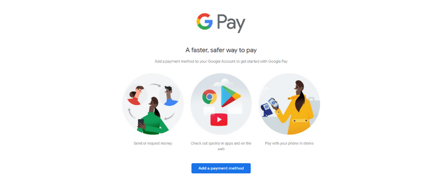 A screenshot of google pay, an online payment solution